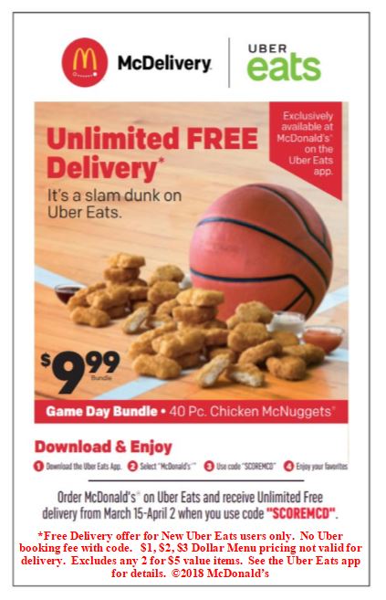 McDonald's March Madness McDelivery Specials